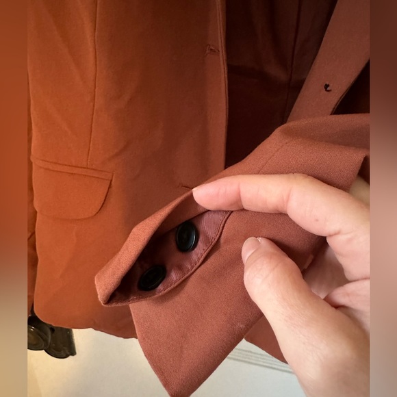 Collarless GAP blazer, salmon/terra cotta, Size 2 - Picture 3 of 3